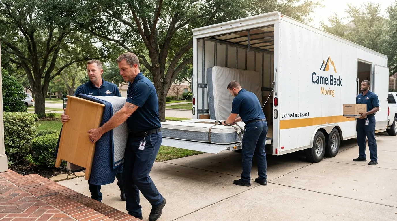 Crew loading residential truck for cross-state move from Wewahitchka, FL