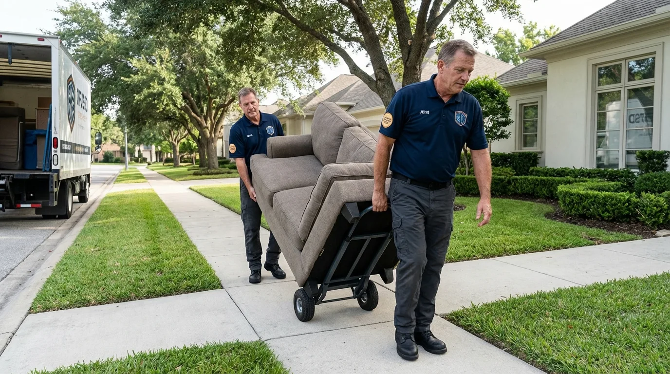 Local residential moving crew loading furniture in Wewahitchka, FL